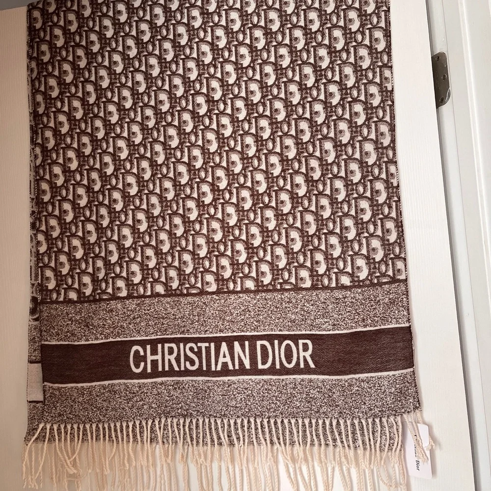 Christian Dior Brown Monogram Scarf